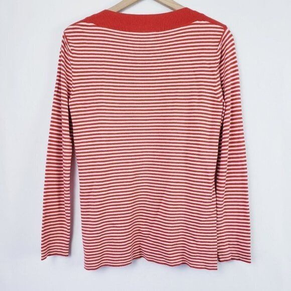 MaxMara Weekend Red Stripe Long Sleeve Knit Top M - Picture 8 of 10